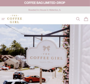The Coffee Girl online store page showing limited coffee drop availability